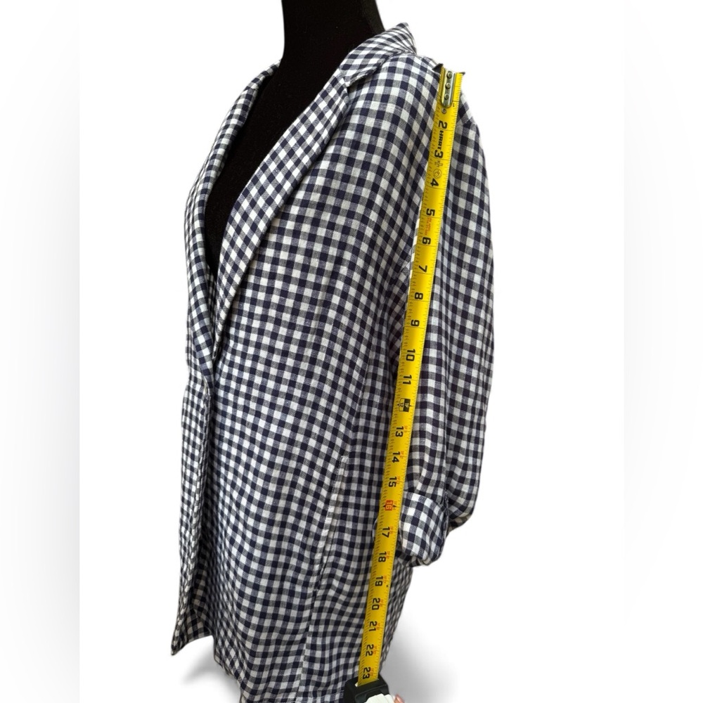 CYNTHIA ROWLEY Linen Checkered Blazer - Picture 5 of 6